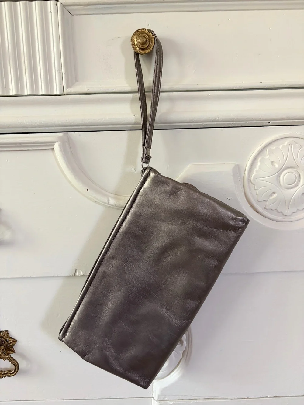 Sephora Gray Metallic Wristlet